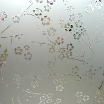 Etched Glass - Customizable Thickness Glass, Floral Pattern | Privacy Enhancing, Stain Resistant, High Light Transmission