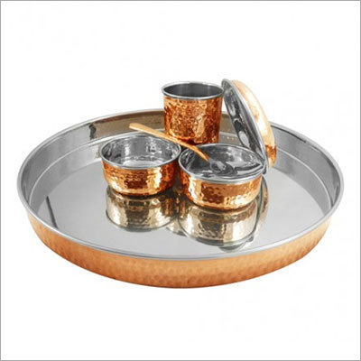 SS Copper Thali Set