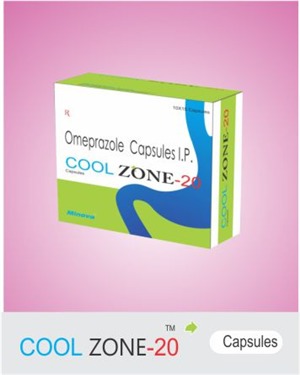COOL ZONE-20 Capsule - Omeprazole 20 mg , Fast-Acting Relief for Gastroesophageal Reflux Disease, Functional Dyspepsia, Peptic Ulcer, and H.Pylori Infection