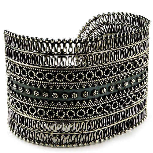 Fashion Extravaganza Oxidized 925 Sterling Silver Bracelet