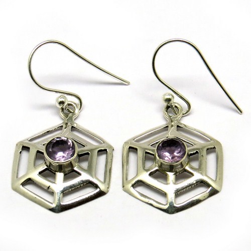 Pure Perfection Purple Amethyst 925 Sterling Silver Earring Gender: Women