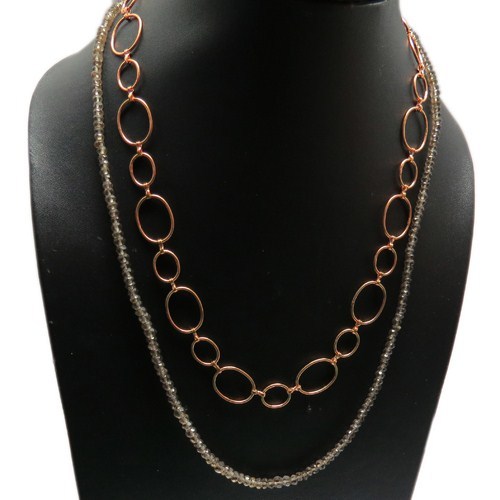 Natural Beauty !! Smoky Quartz 925 Sterling Silver Necklace Gender: Women