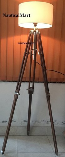 Royal Designer Beautiful 74" Tripod Timber Stand With Shade Beautiful Floor Lamp By Nautical Mart Inc.