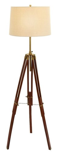 Nautical Unique Floor Lamp Tripod Stand 66" With White Shade