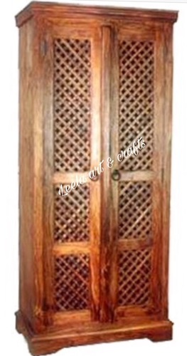 WOODEN ANTIQUE ALMIRAH - Sheesham Wood, 72x36x18 Inches | Polished Finish, Two Doors, Handcrafted Quality, Elegant Design