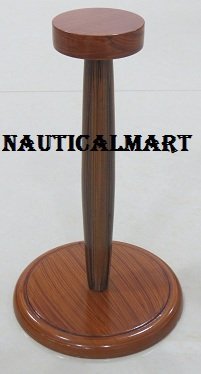 Nautical Solid Wooden Display Stand In Brown For Medieval Helmet By Nautical Mart Inc.