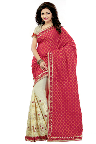 Red Embroidered Saree