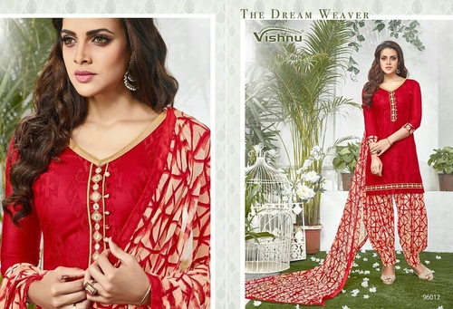 Vishnu Parmeen - Cotton, Multiple Sizes, Red | Elegant Design, Soft Fabric, Comfortable Fit, Embroidered Work