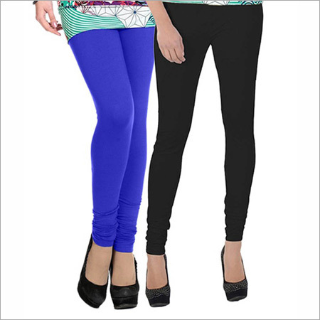 Blue Black Cotton Leggings