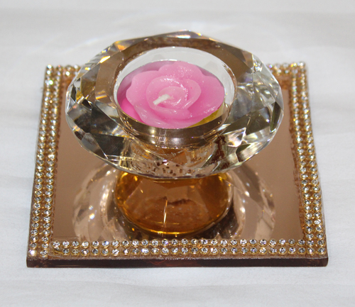Diya with Mirror Plate