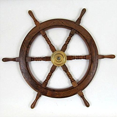 Premium 30" Nautical Wood Ships Wheel
