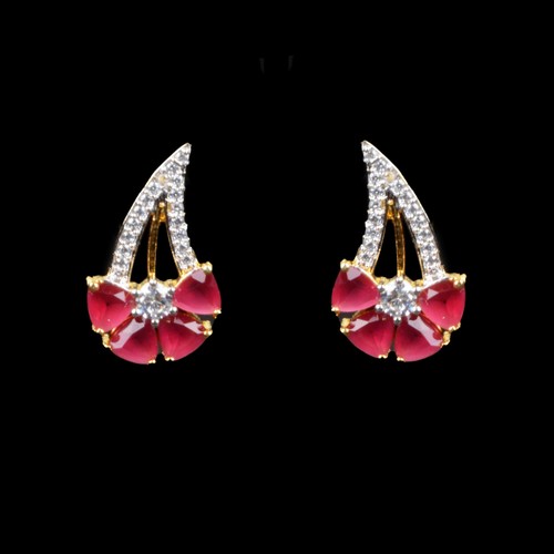 Imitation Earrings - Premium Quality Material, Pink Base Color | Alluring Look, Elegant Design, Long Lasting Shine
