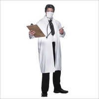 Doctor Dress - Cotton, Knee Length, Ivory White | 2 Chest Pockets, Long Sleeve, Stand Collar, Durable Quality, High Tear Resistance, Ultimate Comfort