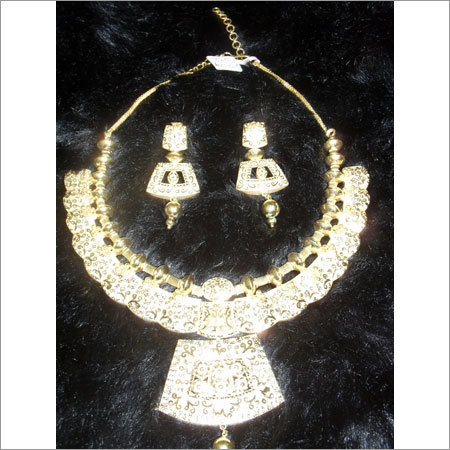 Golden Gold Plated Designer Necklace Set