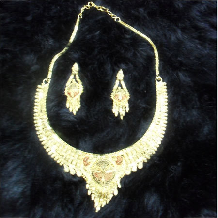 Golden Gold Plated Necklace Set