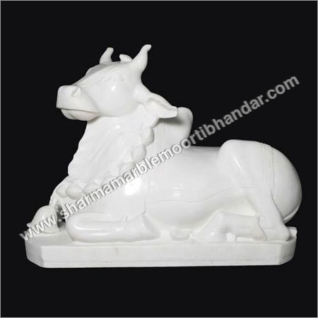 White Marble Nandi Statue