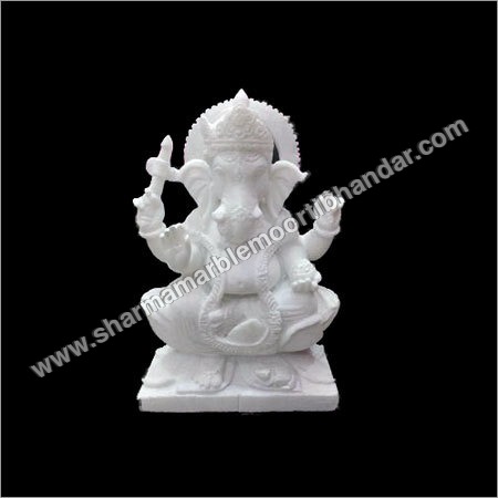 Marble Ganesh Sitting Statue
