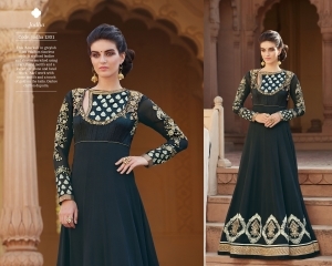 Capricious Black Georgette Designer Anarkali Suit Age Group: Adult