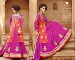 Vivid Dark Magenta Net Jacquard Designer Anarkali Suit