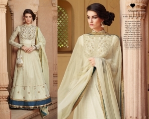 Whimsical Off White Tussar Silk Designer Anarkali Suit Age Group: Adult