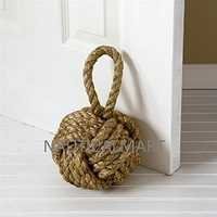 Decorative Knot Jute Rope Door Stopper Or Bookend Design
