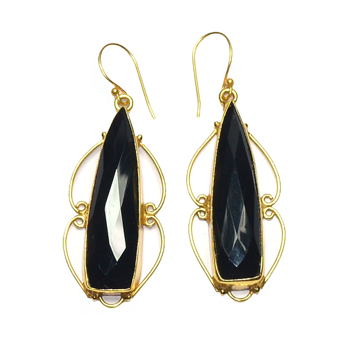Black Spinel Fancy 925 Sterling Sliver Earring
