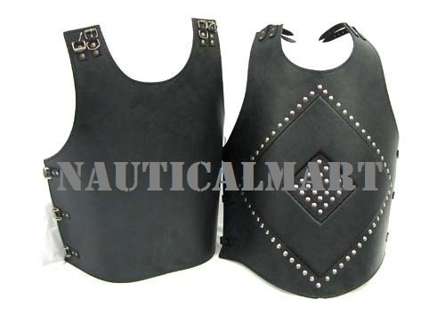 Black Leather Gladiator Warrior Breastplate