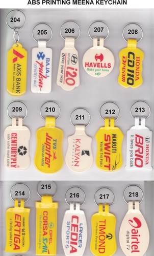 Yellow And White Abs Printing Meena Keychain