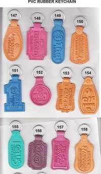 Pvc Rubber Keychain - Rubber Material, Pink And Brown Color , Indian Style With Letter Theme