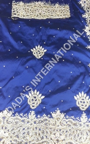 Heavy Embroidery Raw Silk George Fabric