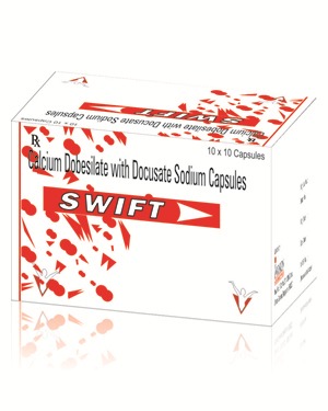 SWIFT Caps - Calcium Dobesilate 500mg & Docusate Sodium 100mg Capsules, Hemorrhoid and Constipation Relief