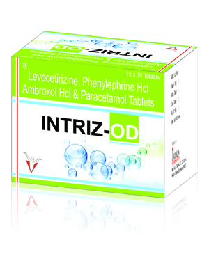 INTRIZ-OD TAB - White Tablets, 10 Count | Allergy Relief, Cough Relief, Decongestant, Pain Relief, Fever Reduction