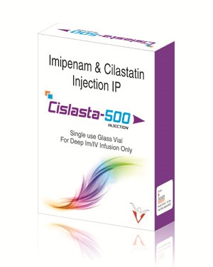 Cislasta 500 Injection - Imipenem 500mg + Cilastatin Sodium 500mg, Broad Spectrum Antibacterial Intravenous Vial