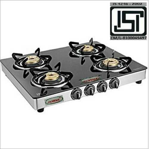 Four Burner Glass Top Black