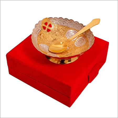 Traditional Silver Gold Plated Brass Bowl