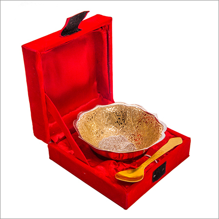 Royal Silver Gold Plated Brass Bowl