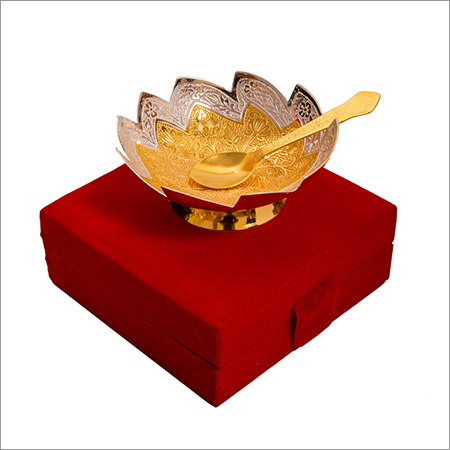 Diwali Gift Silver Gold Plated Brass Bowl