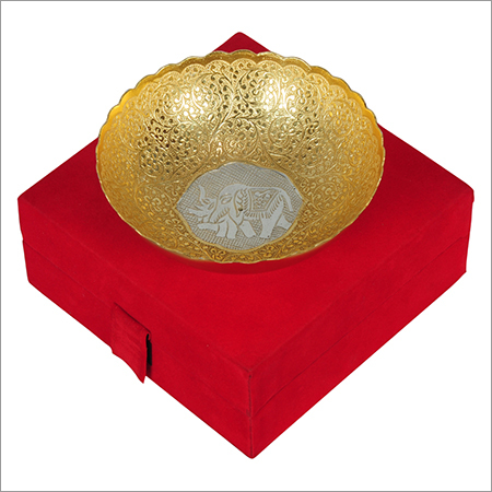 Gold Plated Brass Serving Bowl