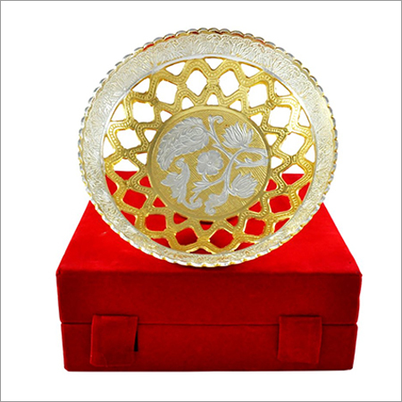 Silver Gold Plated Brass Fruit Bowl