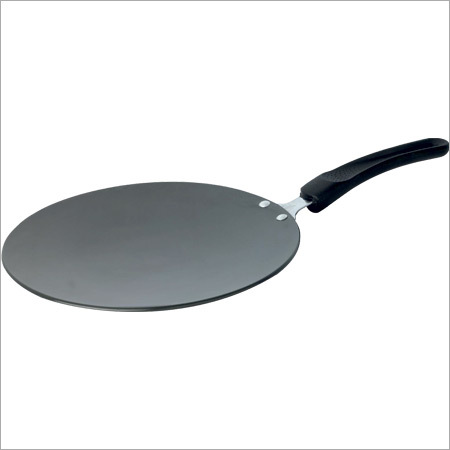 Concave Tawa - Aluminum, 2.6mm Thickness | Non-Stick Interior, High Temperature Resistant Coating, Easy to Clean, Soft Grip Handle