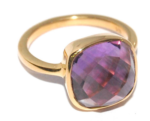 Gold Plated Stone Ring
