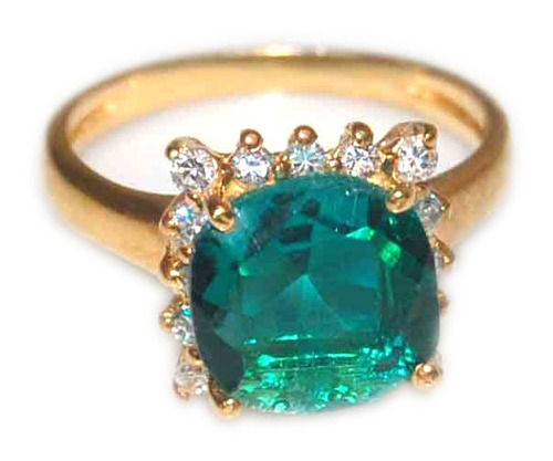 Gold Plated Glass Stone Ring