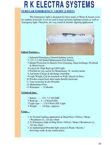 Tubular Emergency Tubelight (2 feet) Tubular Emergency Tubelight (2 feet)