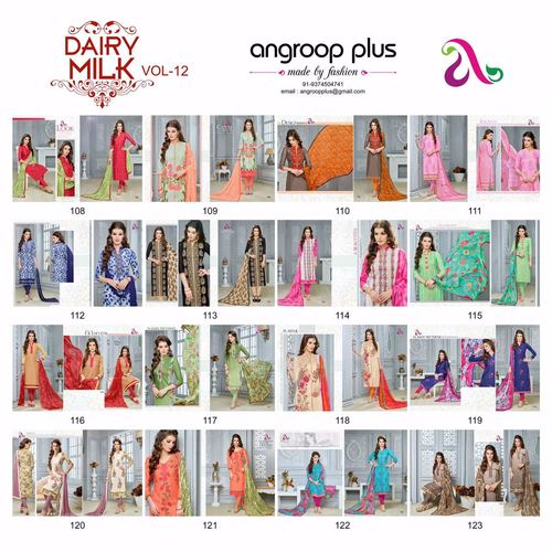 ANGROOP PLUS (DAIRY MILK VOL-12)Straight Salwar Kameez Suits