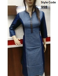 Denim Kurtis - Denim Fabric, Washable for Daily Wear | Perfect for Girls, Suitable for Summer and Winter