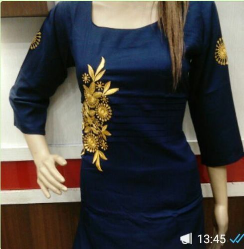 Cotton Embroidery Kurtis - Cotton, Size M, L, XL, XXL | Short Sleeve, Daily Wear, Lightweight, Tear Resistant, Flawless Finish, Mesmerizing Design
