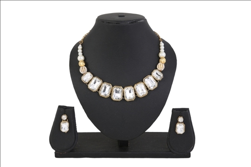 Diva White Stone Choker Necklace Set Designer Gender: Women