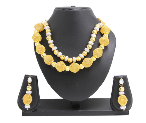 Diva Pearl Gold Plated Necklace Set - Copper Material, Elegantly Crafted Gold Color | Perfect for Anniversary, Engagement, Gift, Party, Wedding