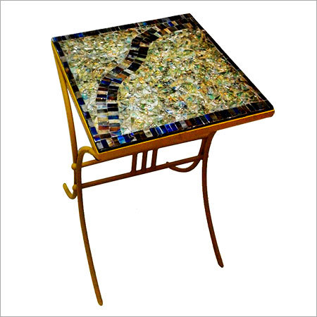 Mosaic Top Square Side Table