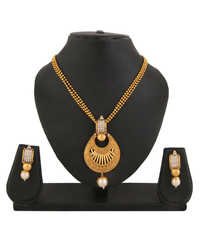 Adoreva Gold Plated Pendant Earrings Set For Women